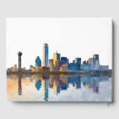 Dallas Skyline Aquarell-Hochzeit Gästebuch (Rückseite)