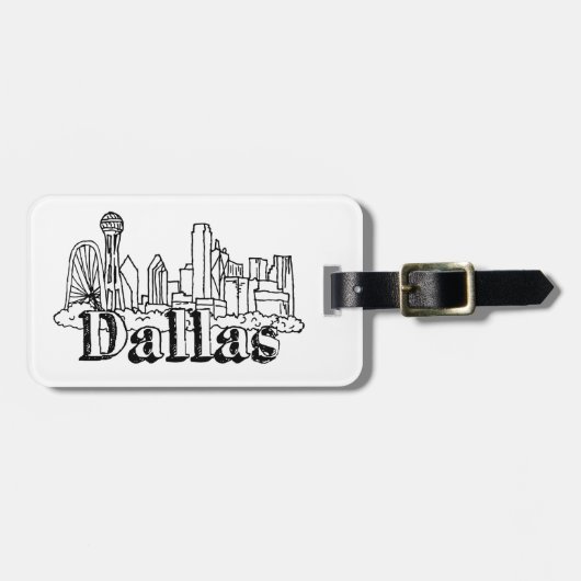 Dallas Skyline Art Design Dallas Skyline Design Gepäckanhänger (Vorderseite horizontal)