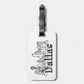 Dallas Skyline Art Design Dallas Skyline Design Gepäckanhänger (Rückseite vertikal)