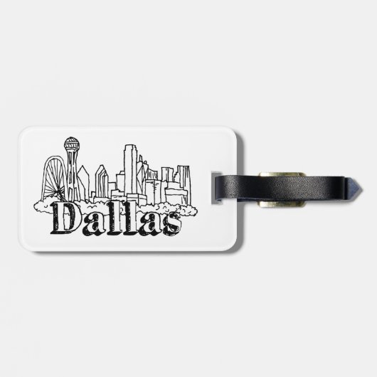 Dallas Skyline Art Design Dallas Skyline Design Gepäckanhänger (Rückseite horizontal)