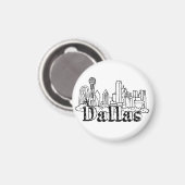 Dallas Skyline Art Design Dallas Skyline Design Magnet (Vorderseite/Rückseite)