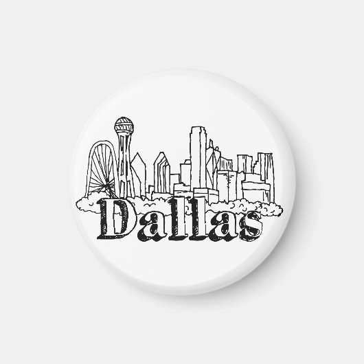 Dallas Skyline Art Design Dallas Skyline Design Magnet (Vorne)