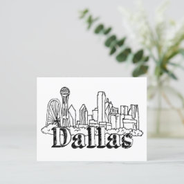 Dallas Skyline Art Design Dallas Skyline Design Postkarte