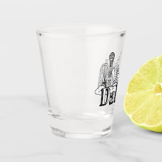 Dallas Skyline Art Design Dallas Skyline Design Schnapsglas (Links)