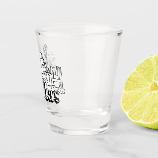 Dallas Skyline Art Design Dallas Skyline Design Schnapsglas (Rechts)