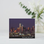 Dallas Skyline bei der Nachtpostkarte Postkarte (Stehend Vorderseite)
