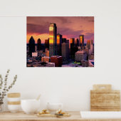 Dallas Skyline bei Sunset Poster (Küche)