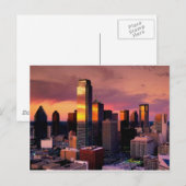 Dallas Skyline bei Sunset Postkarte (Vorne/Hinten)