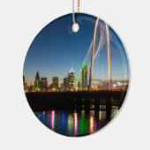 Dallas-Skyline-Dämmerung Keramik Ornament (Links)