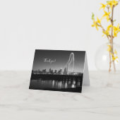 Dallas Skyline Dawn Grayscale Danke Karte (Gelbe Blume)