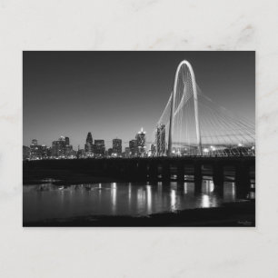 Dallas Skyline Dawn Grayscale Postkarte