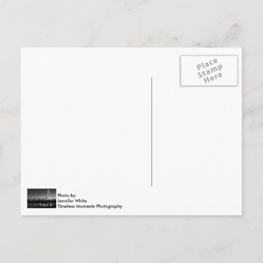 Dallas Skyline Dawn Grayscale Postkarte (Rückseite)