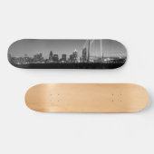 Dallas Skyline Dawn Grayscale Skateboard (Horizontal)