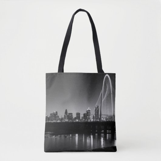 Dallas Skyline Dawn Grayscale Tasche (Vorderseite)