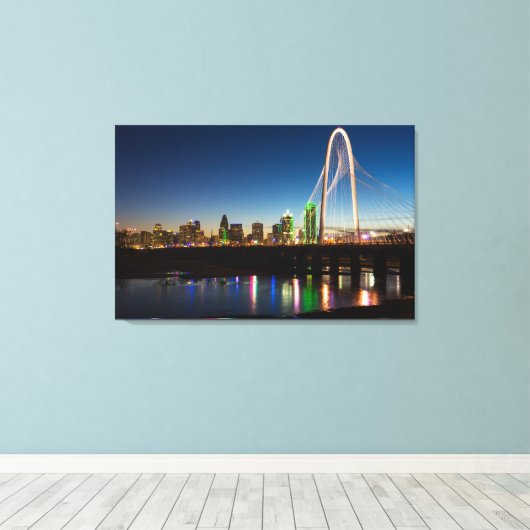 Dallas Skyline Dawn Leinwanddruck (Insitu (Holzboden))