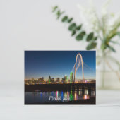 Dallas Skyline Dawn Postkarte (Stehend Vorderseite)