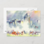 "Dallas Skyline" Dramatisches Stadtbild von Schott Postkarte (Vorne/Hinten)