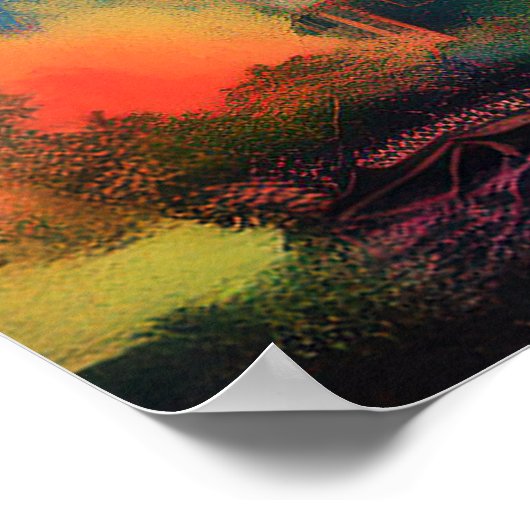 Dallas Skyline Graffiti Art Poster (Ecke)