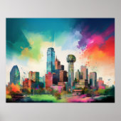 Dallas Skyline Graffiti Art Poster (Vorne)