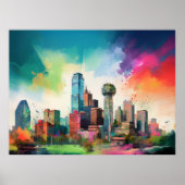 Dallas Skyline Graffiti Art Poster (Vorne)