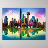 Dallas Skyline Graffiti Art Poster (Vorne)