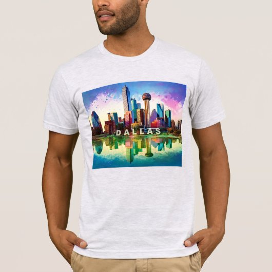 Dallas Skyline Graffiti Art T-Shirt (Vorderseite)