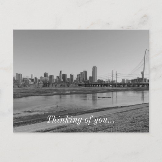 Dallas Skyline Grayscale Postkarte (Vorderseite)