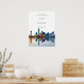 Dallas Skyline Hochzeits-Willkommensschild Poster (Küche)