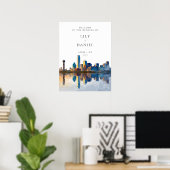 Dallas Skyline Hochzeits-Willkommensschild Poster (Heimbüro)