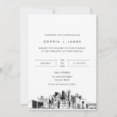 Dallas Skyline Hochzeitseinladung mit Foto Einladung (Vorderseite)