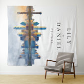 Dallas Skyline Hochzeitsfoto Hintergrund Wandteppich (Beispiel (Horizontal))