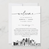 Dallas Skyline Hochzeitsprogramm 12x18 Flat Card Einladung (Vorderseite)