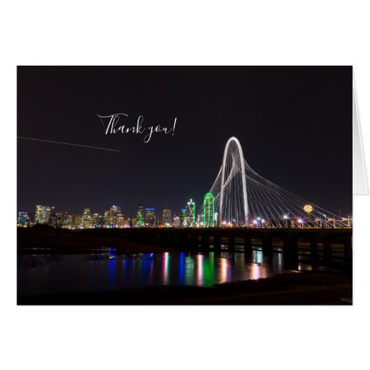 Dallas Skyline Hunt Danke Karte (Vorderseite (Horizontal))