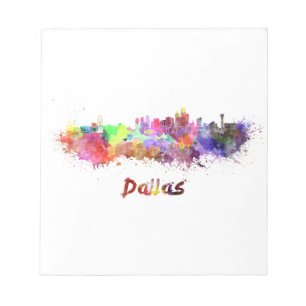 Dallas skyline im Watercolor Notizblock