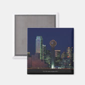 Dallas Skyline in der Nacht Magnet (Vorderseite/Rückseite)