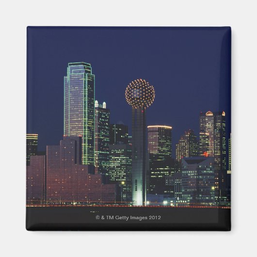 Dallas Skyline in der Nacht Magnet (Vorne)