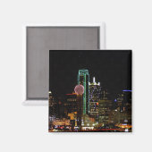 Dallas Skyline in der Nacht Magnet (Vorderseite/Rückseite)
