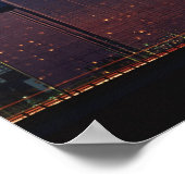 Dallas Skyline in der Nacht Poster (Ecke)