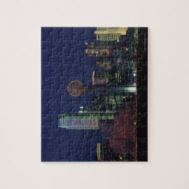 Dallas Skyline in der Nacht Puzzle