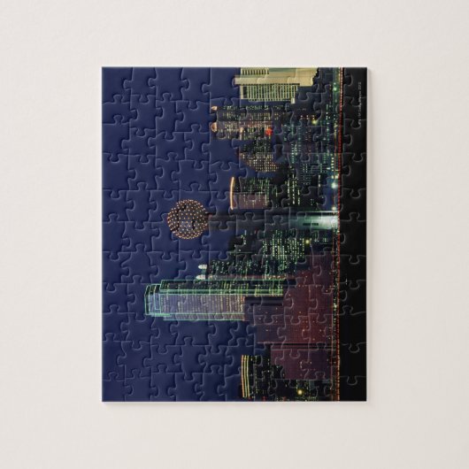 Dallas Skyline in der Nacht Puzzle (Vertikal)
