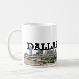 Dallas-Skyline mit Dallas im Himmel Kaffeetasse