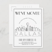 Dallas Skyline Moderner Deko | Änderung der Ansch Ankündigungspostkarte (Vorne/Hinten)