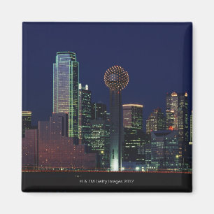 Dallas-Skyline nachts Magnet