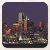Dallas-Skyline nachts Rechteckiger Pappuntersetzer (Vorderseite)