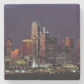 Dallas-Skyline nachts Steinuntersetzer (Vorderseite)