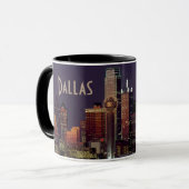 Dallas-Skyline nachts Tasse (Vorderseite Links)