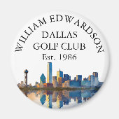 Dallas Skyline Personalisierter Golfschläger Name Magnet (Vorne)
