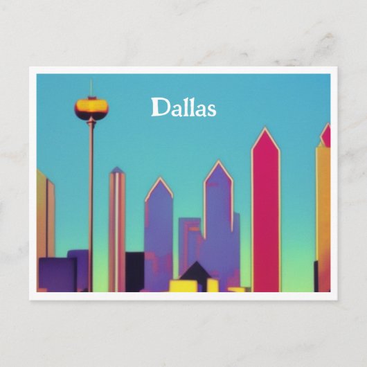 Dallas Skyline Postcard Postkarte (Vorderseite)
