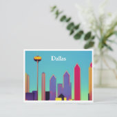 Dallas Skyline Postcard Postkarte (Stehend Vorderseite)