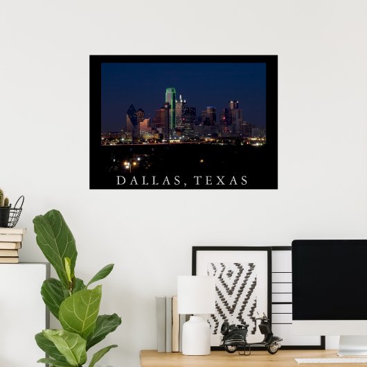 Dallas Skyline Poster (Heimbüro)